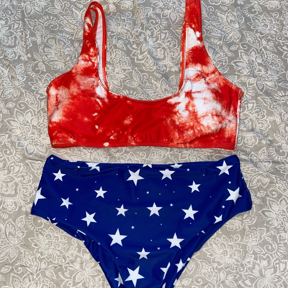 Star, Tie Dye High Waisted Bikini Set